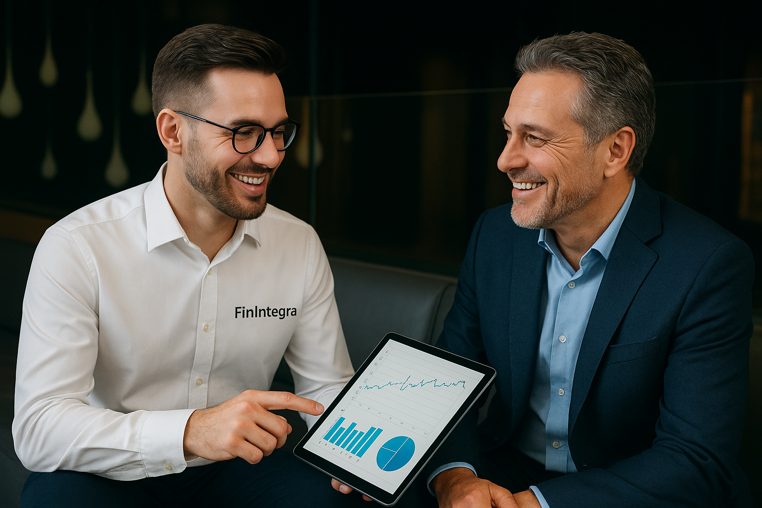 Consultor FinIntegra apresentando indicadores financeiros
